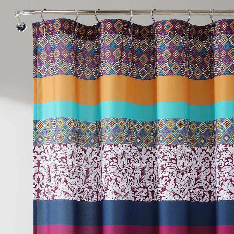 Lush Decor Boho Stripe Shower Curtain