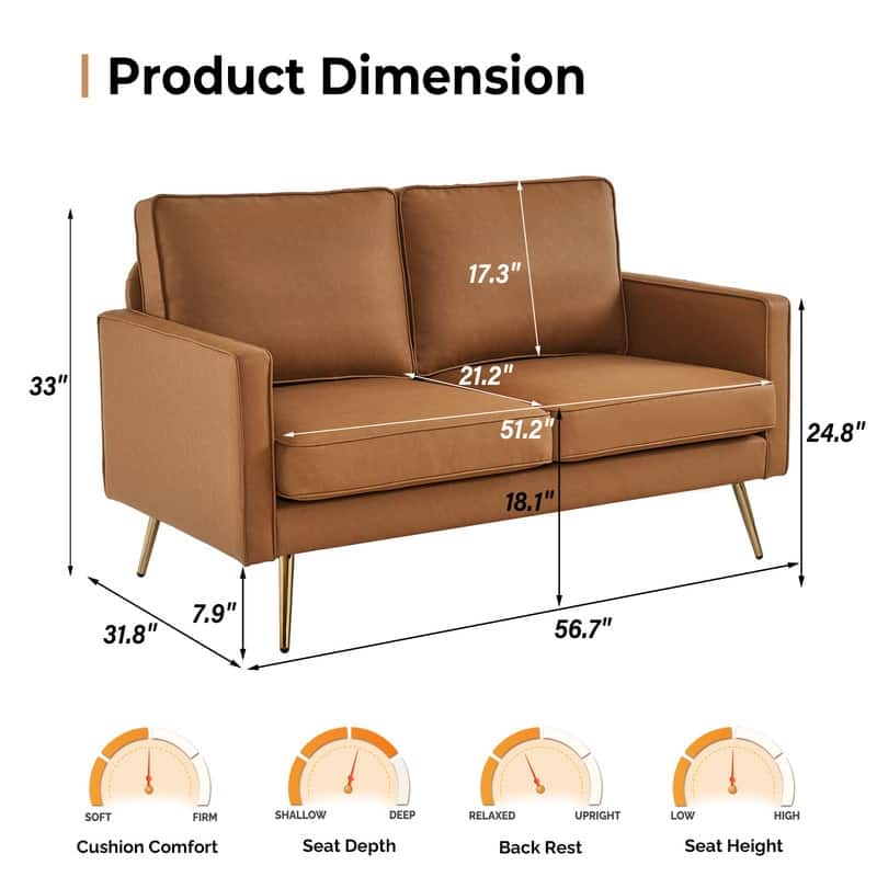 VINGLI 56" Modern Loveseat
