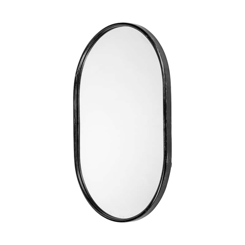 Sylvia Metal Frame Oval Mirror - 24" x 35" - Black