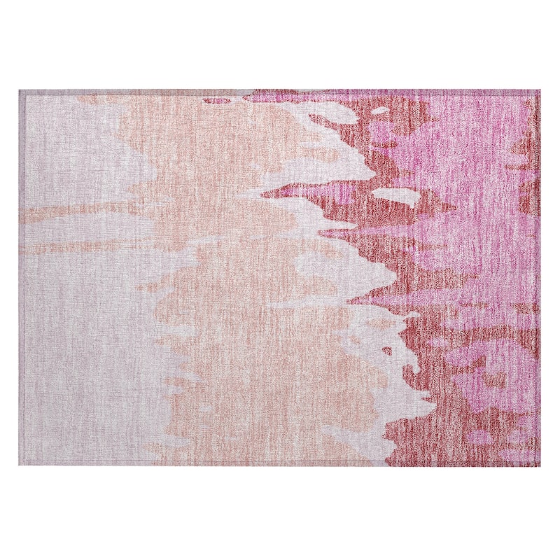 Machine Washable Indoor/ Outdoor Modern Abstract Chantille Rug