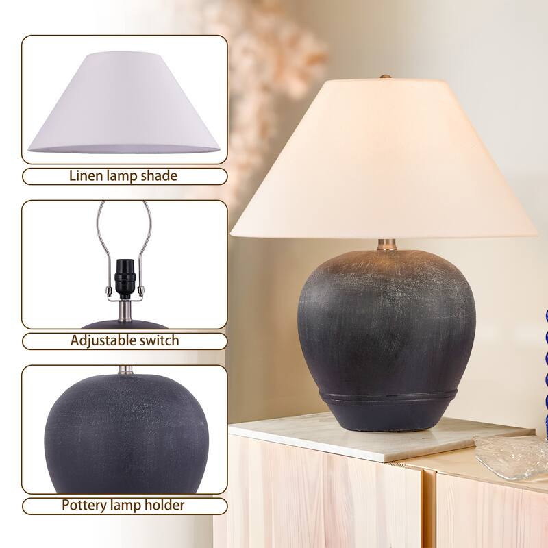 Global Accent Ceramic Table Lamp with Linen Shade