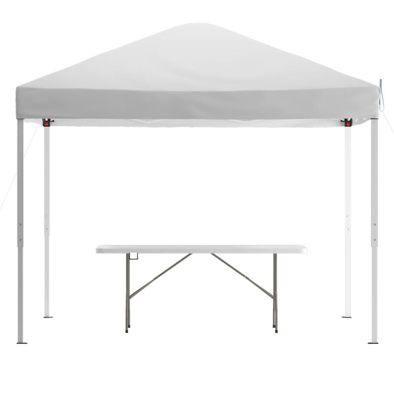 10' x 10' Pop Up Canopy Tent and 6 Ft. Bi-Fold Table with Carrying Handle