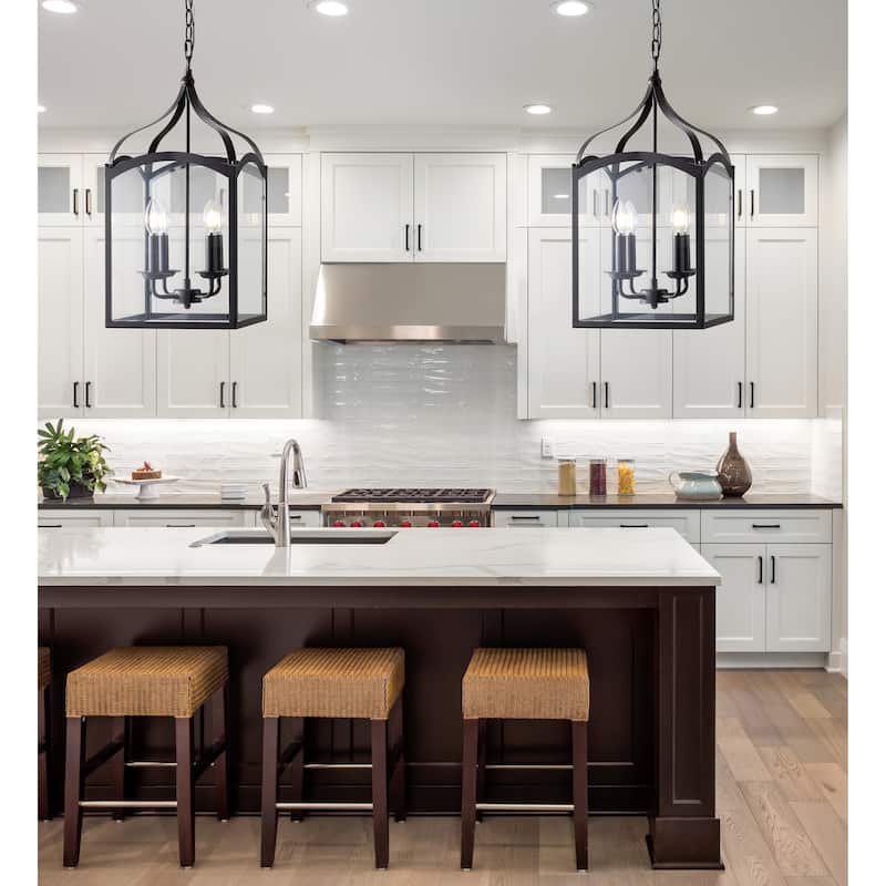 Ruth 11" 4-light Lantern Metal/Glass LED Pendant by JONATHAN Y