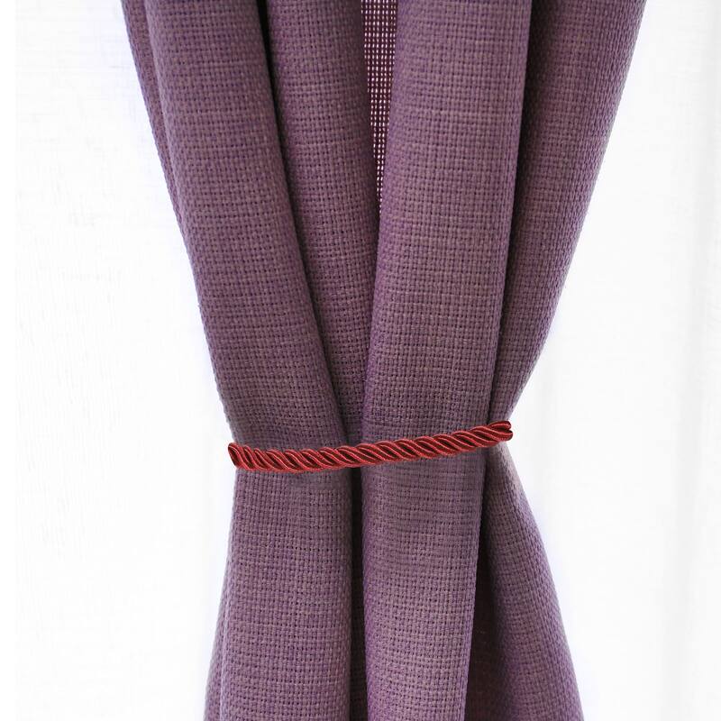 6pcs Curtain Tiebacks Ropes, Decorative Tie Backs with Hooks & Bolts