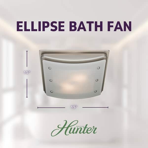 Hunter Ellipse 100 CFM Ceiling Exhaust Bath Fan with Light and Night Light