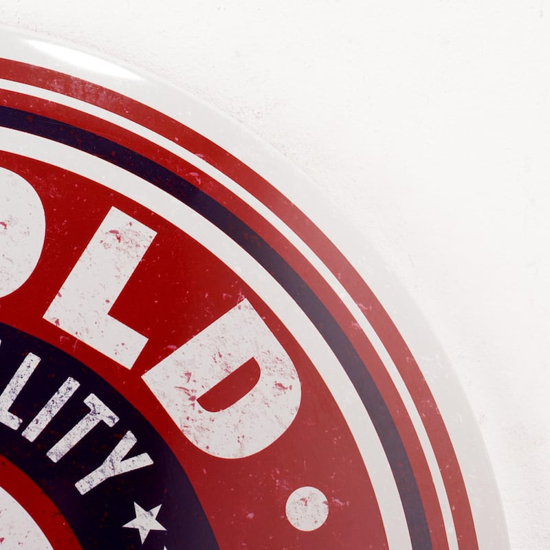 Ice Cold Beer Craft Dome Metal Sign - 15.5" - 15.75" H x 15.75" L x 2.25" D