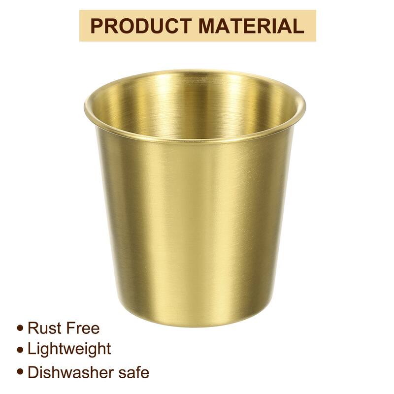 4 Pcs 304 Stainless Steel Cup, Water Glasses Cup Tumbler Gold