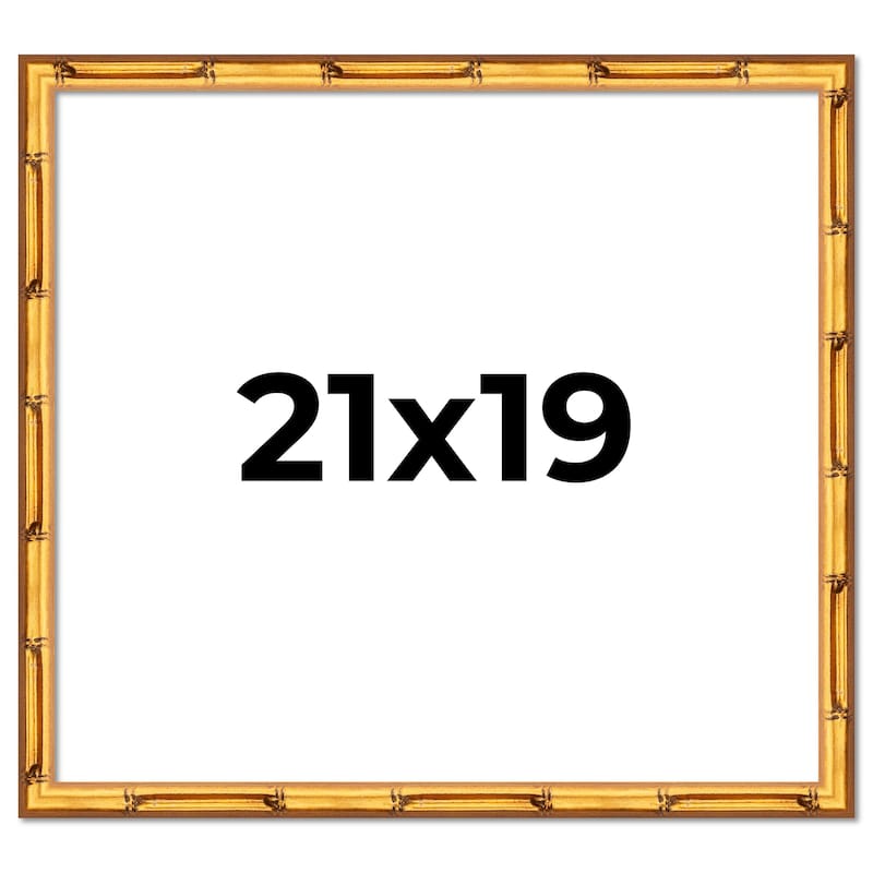 21x19 Frame Gold Bamboo Solid Wood Picture Frame | 1 Inch Moulding