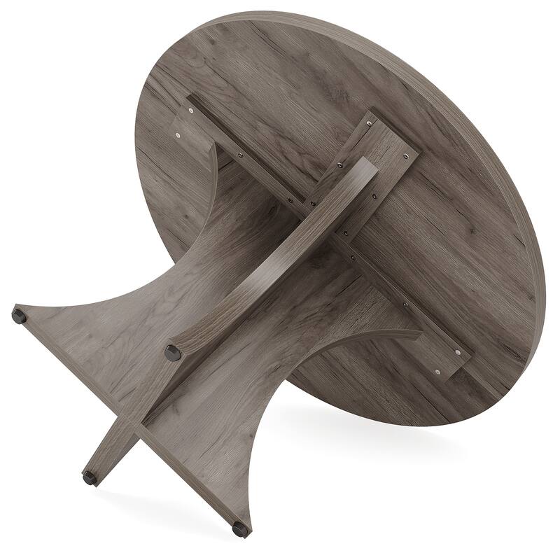 Round Dining Table for 4-6, 47.2" Black Kitchen Table