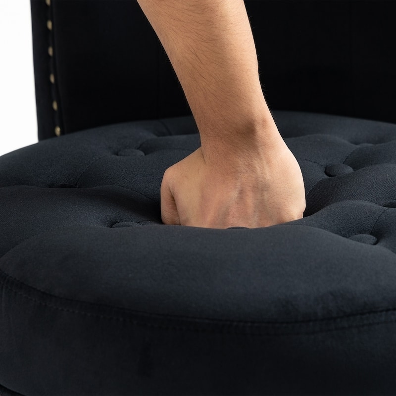 Velvet High-Back Storage Chair - Royal Accent Armless Chair for Living Room & Bedroom, 330lbs Weight Capacity