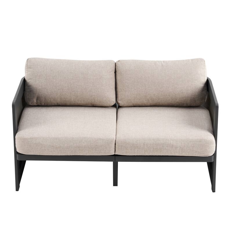 Christopher Knight Home - Aluminum Outdoor 50.25" Loveseat with Soft Cushions & Foldable Design