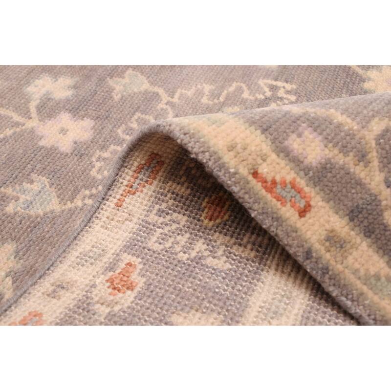 ECARPETGALLERY Hand-knotted Modern Oushak Dark Grey Wool Rug - 4'1 x 5'11