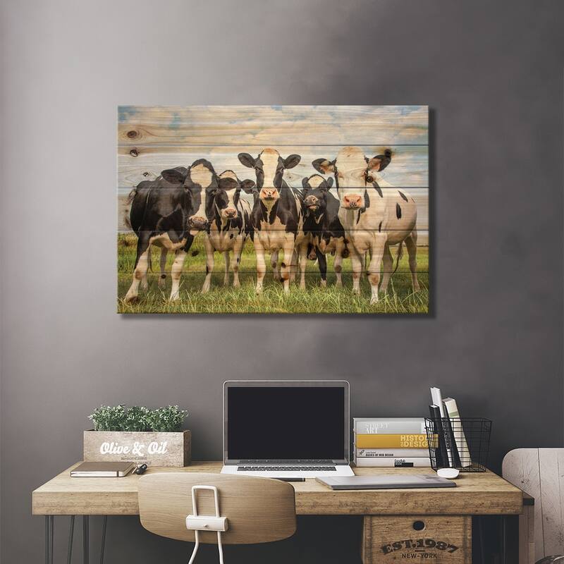 Girlfriends Print On Wood by Clara Bastian - Multi-Color