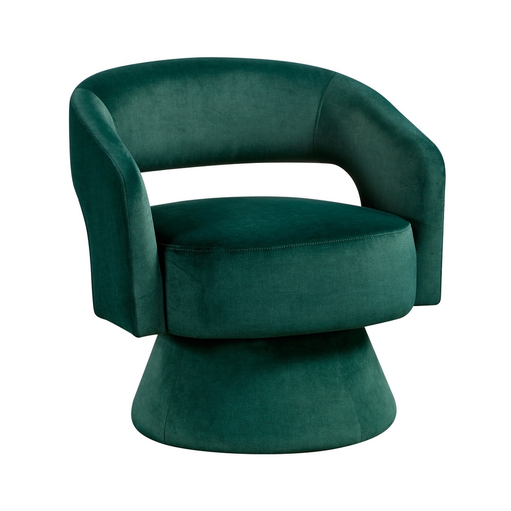 Fremont & Park Arden 27" Velvet Swivel Chair - 360-Degree Metal Swivel Base