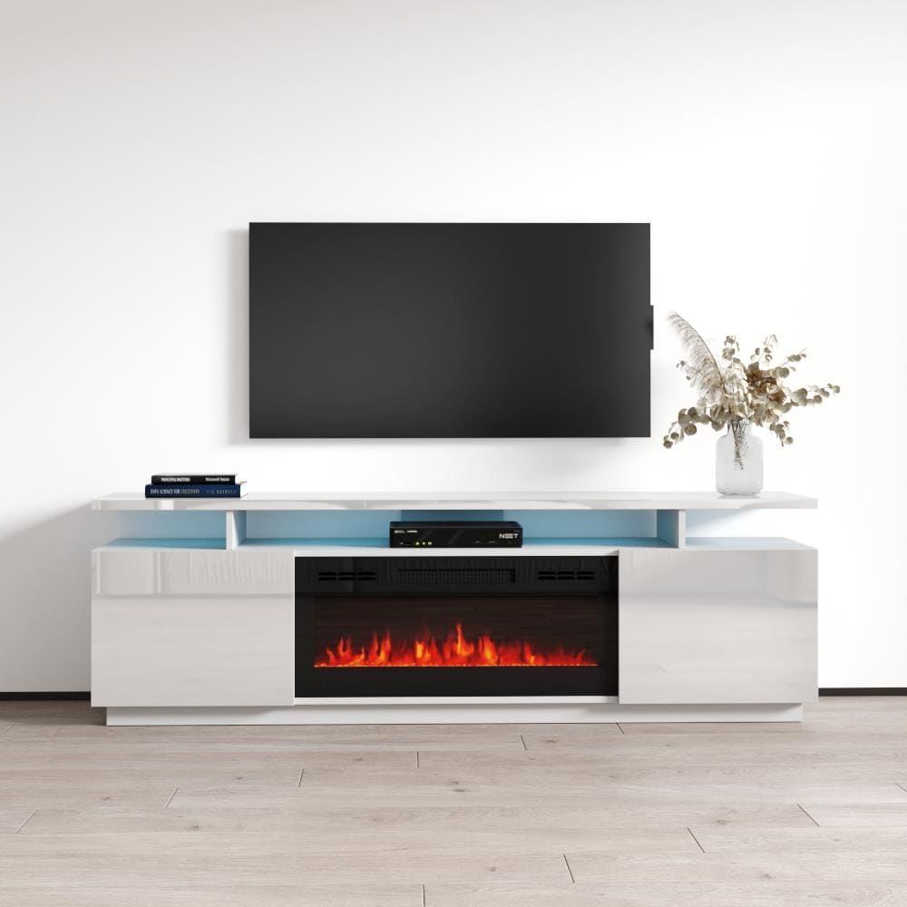 White Fireplace TV Stand Bed Bath Beyond
