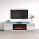 Meble Furniture Eva Modern TV Stand with Electric Fireplace - White