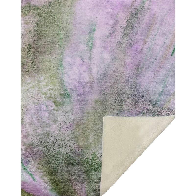 Premium Machine Washable Contemporary Glam Sherpa Throw Blanket