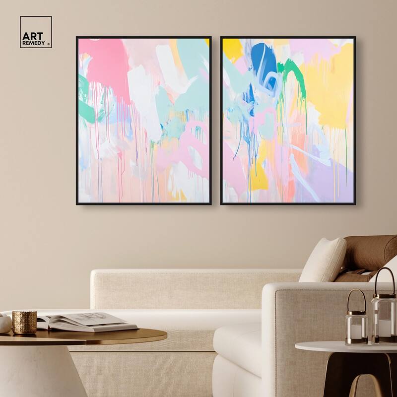 Joyful Drips Canvas Set of 2 by Art Remedy