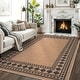 preview thumbnail 28 of 38, Area Rugs Modern Bordered Rug Easy Jute Rug Non-Slip Low Pile Indoor Outdoor Rugs for Living Room Patio Backyard 10'x13' - Coffee Black