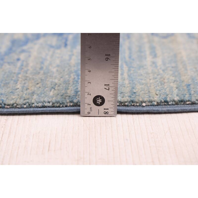 ECARPETGALLERY Hand-knotted Vibrance Blue Wool Rug - 9'0 x 12'4