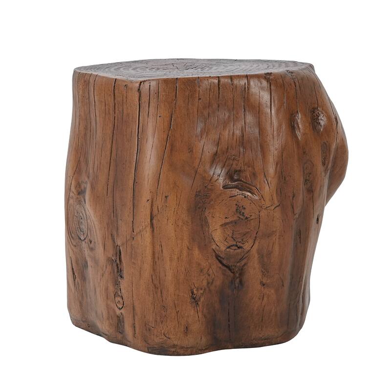 Christopher Knight Home - Terra Rustic Tree-Stump MGO Side Table in Dark Wood Grain - 17.32"W x 15.16"D x 16.54"H
