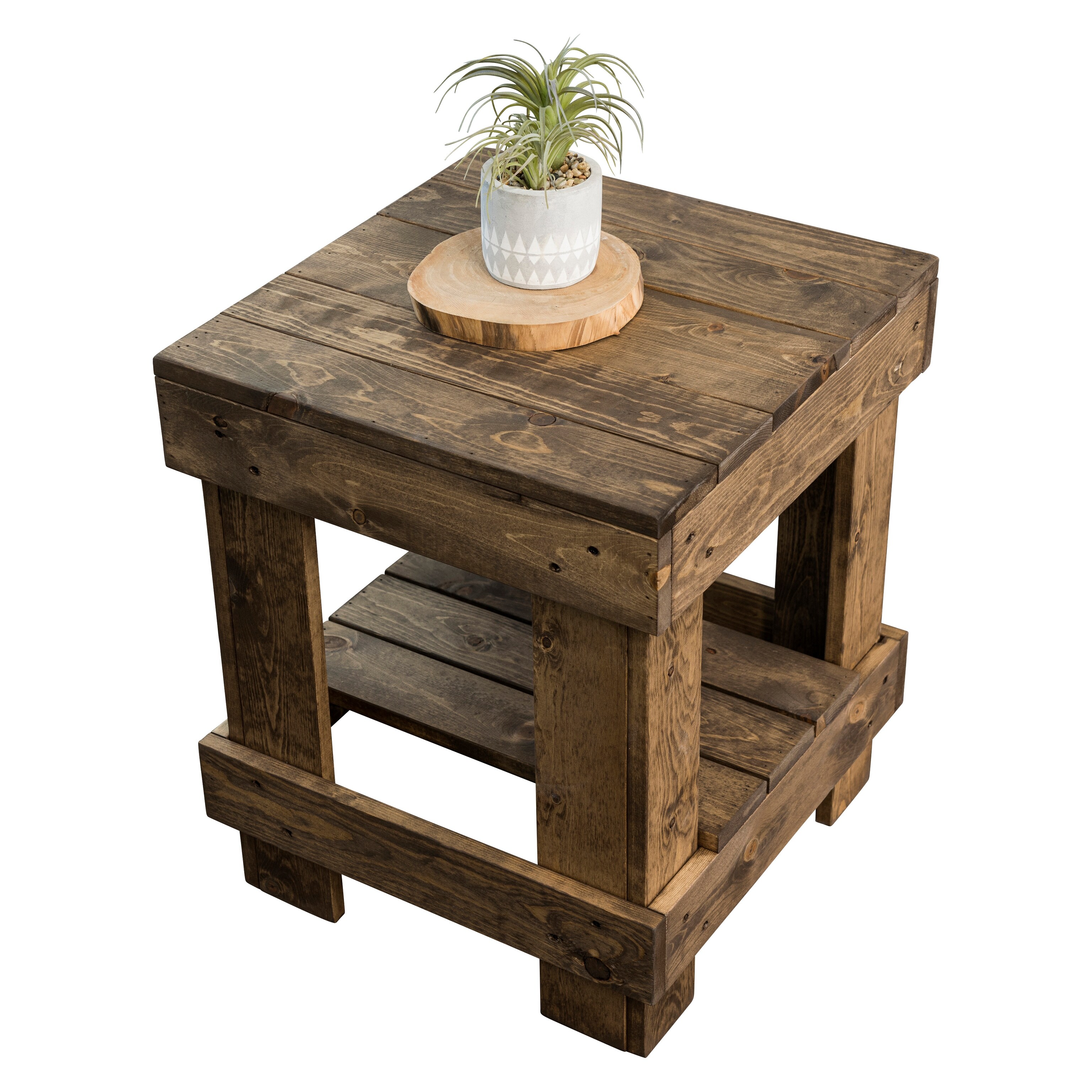 Landmark pine wood end table deals