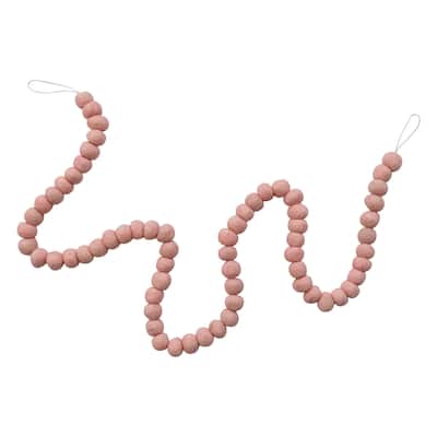 Handmade Wool Felt Ball Garland - 72.0"L x 1.0"W x 1.0"H