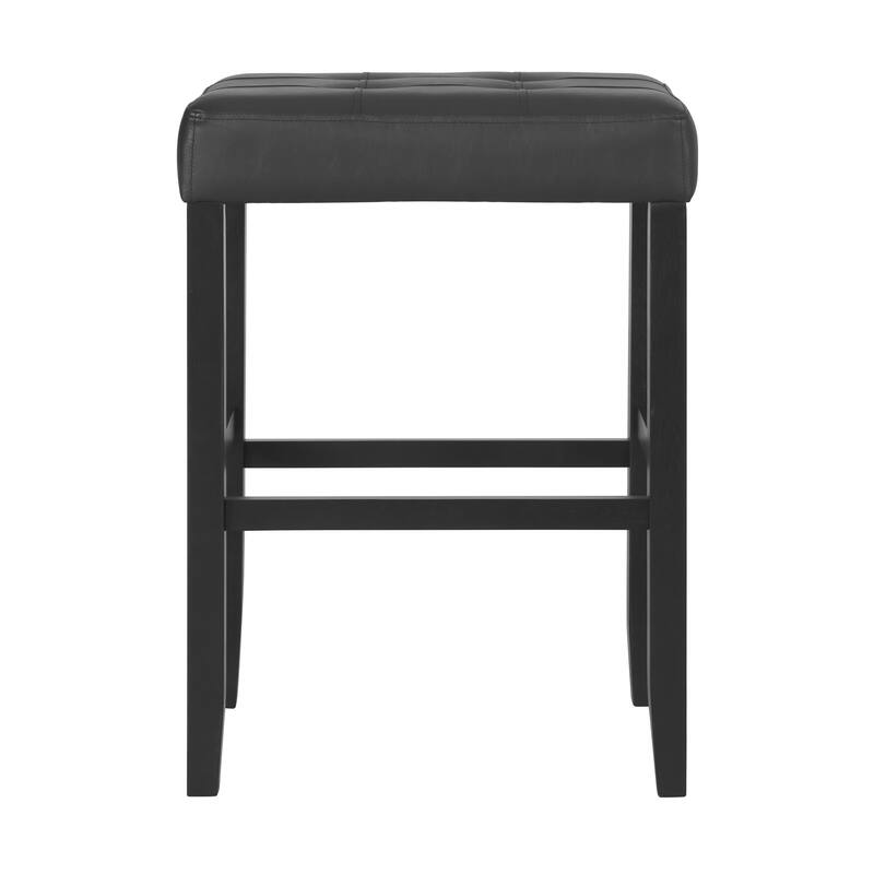 Madison Backless Bar Height Stool Black Finish with Black PU