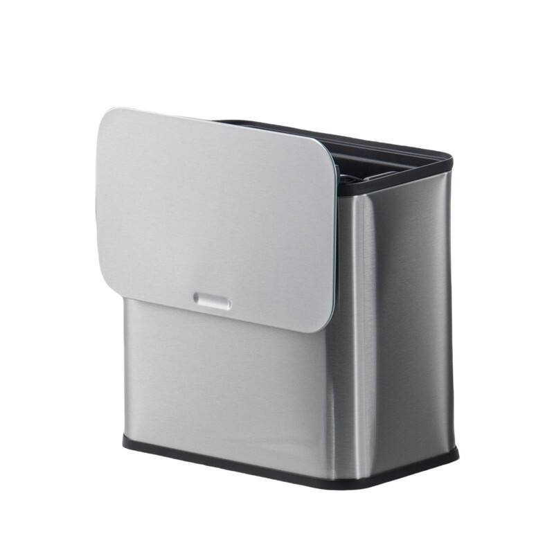 1.3 Gallon Kitchen Compost Bin, Small Hanging Trash Can, Countertop Waste Bin - Silver