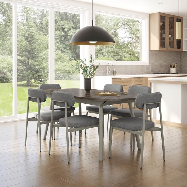 Amisco Gibson Table and Orly Chairs 7Pieces Dining Set Bed Bath