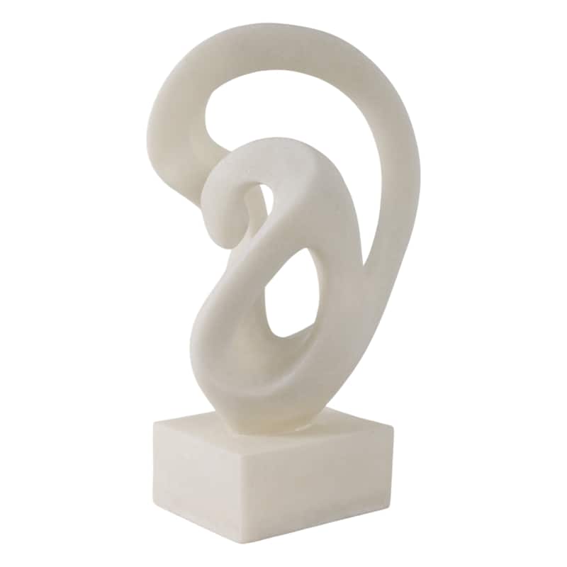 Polyresin Sculpture Abstract Loop Design Modern Accent - 16" White - 9.5" x 6" x 15.5"