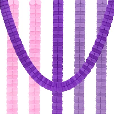 6Pcs 9.8ft Four-Leaf Paper Flower Garland Hanging Streamers 3 Color