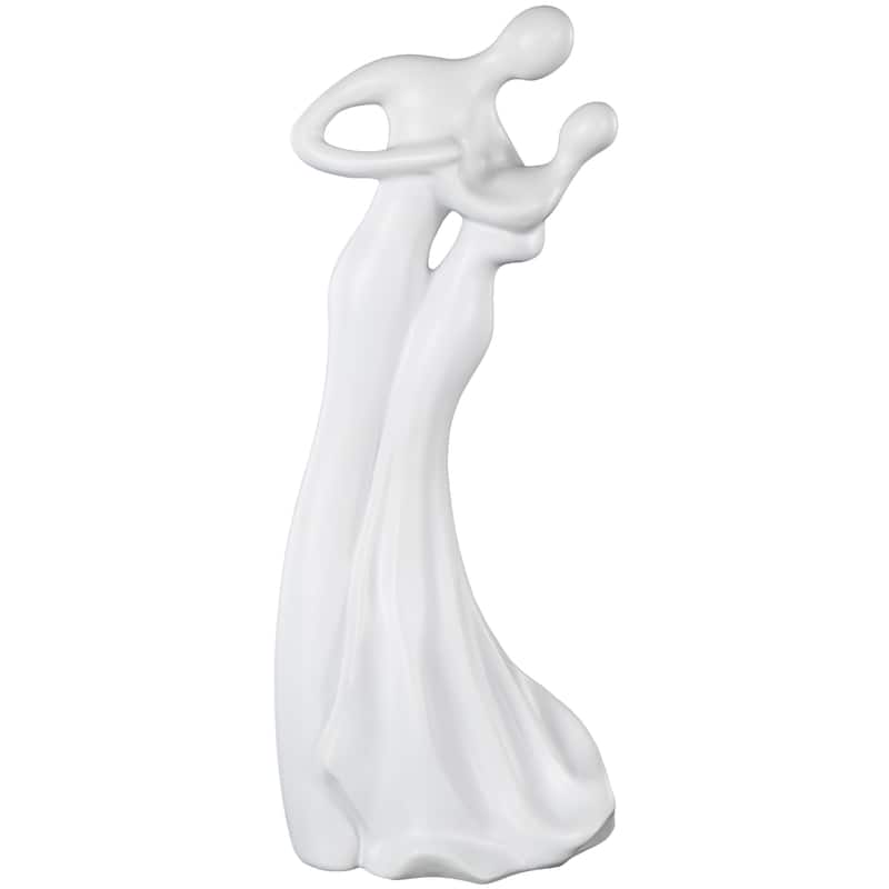 Ceramic Dancing People Decorative Sculpture - White or Black - White