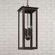 preview thumbnail 7 of 8, 11" W x 28.5" H 4-Light Outdoor Rectangular Hanging Lantern with Clear Glass - 11"W x 28.5"H