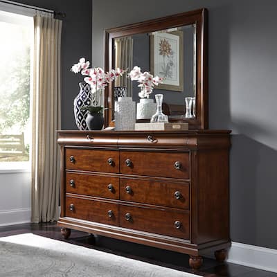 Rustic Traditions Rustic Cherry Dresser & Mirror