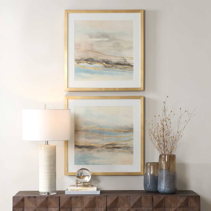 Uttermost So Golden Abstract Landscape Prints (Set of 2)