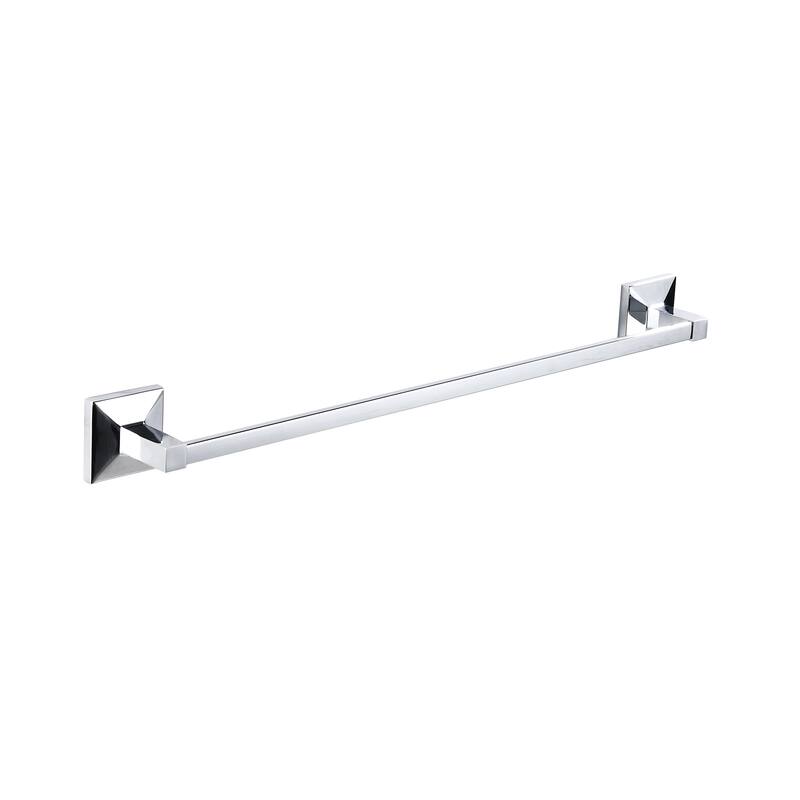 Moreno Series Bathroom Accessories in Chrome - 32In Towel Bar - Silver