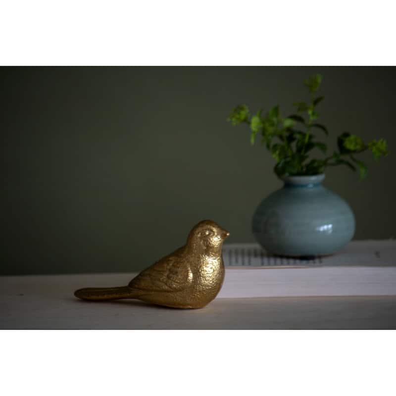 Foreside Home & Garden Brass Cast Iron Bird Figurine