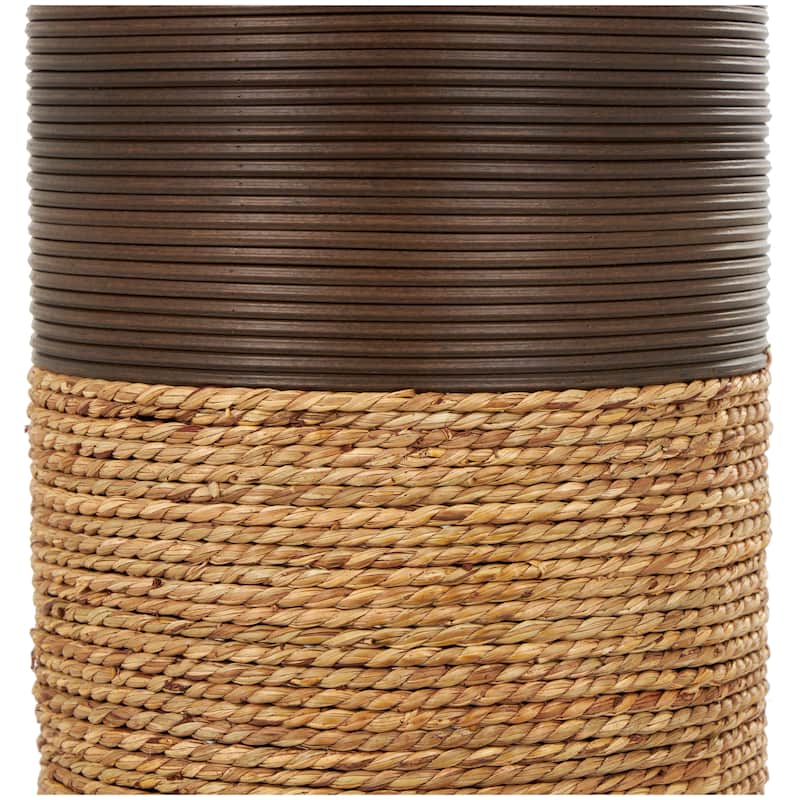 Artisan Dark Brown Seagrass Handmade Vase