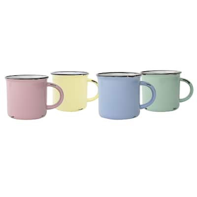 Tinware Mugs- Mixed Set of 4