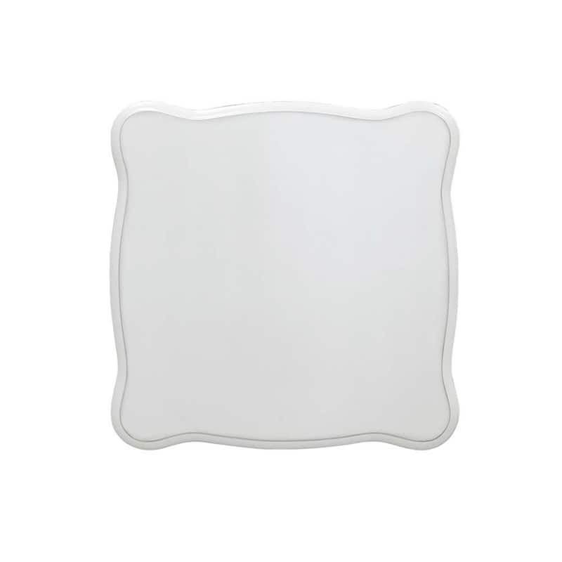 31" White Wood Square End Table with 4-Leg Base and Bottom Shelf for Living Room or Entryway - 31''L x 31''W x 26''H