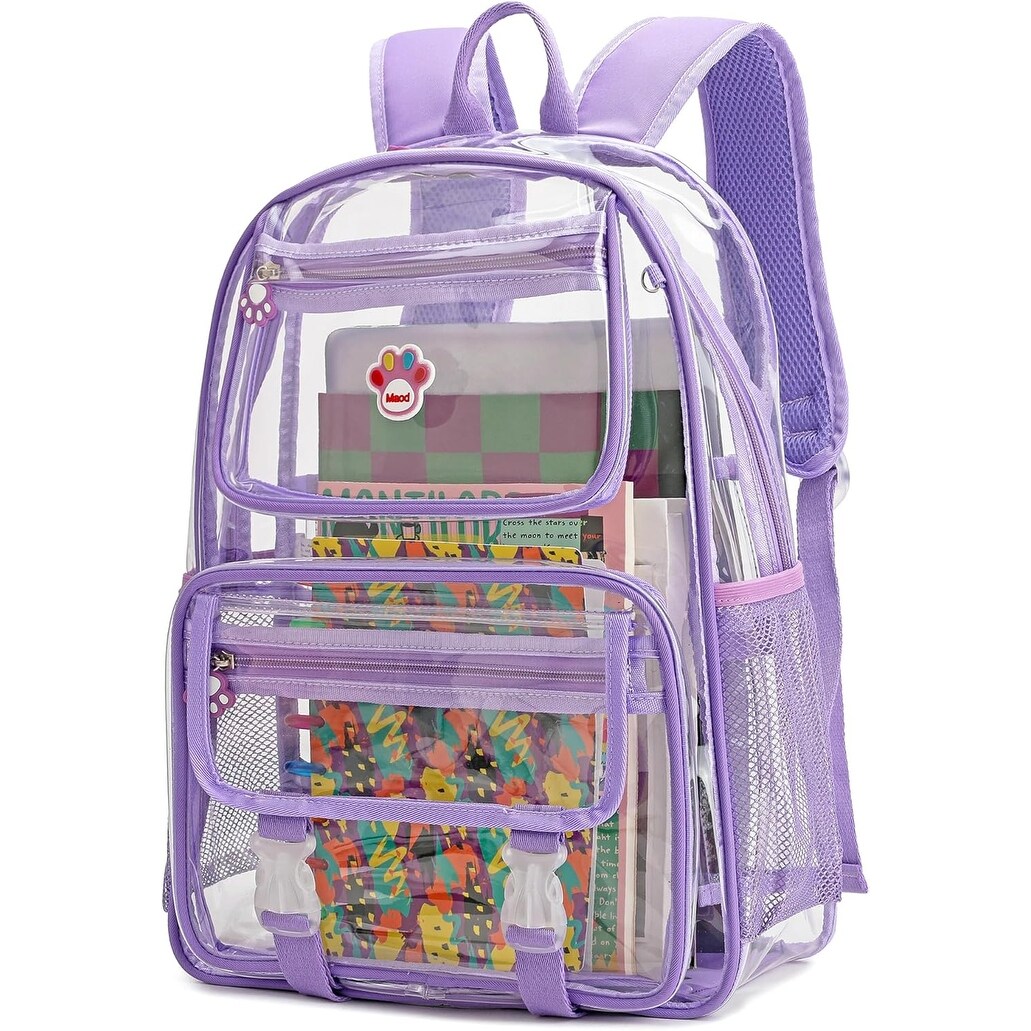 Purple clear backpack online