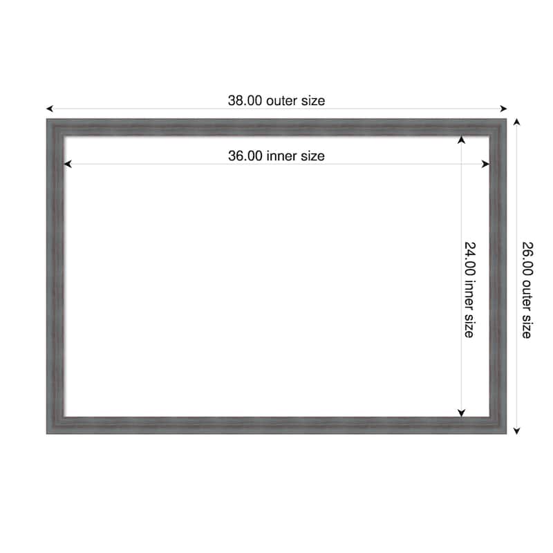 Amanti Art Dixie Blue Grey Rustic Framed Dry Erase Magnetic Board - 38 x 26 in