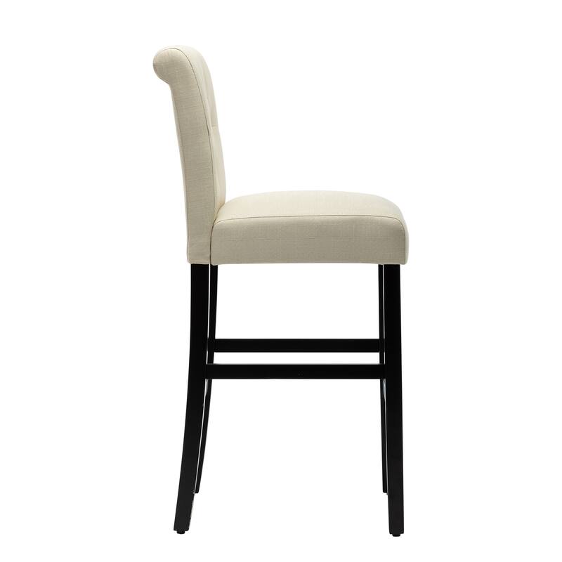 28 Inches Barstools Upholstered Bar Stools Pub Chairs with Button Tufted Back set of 2