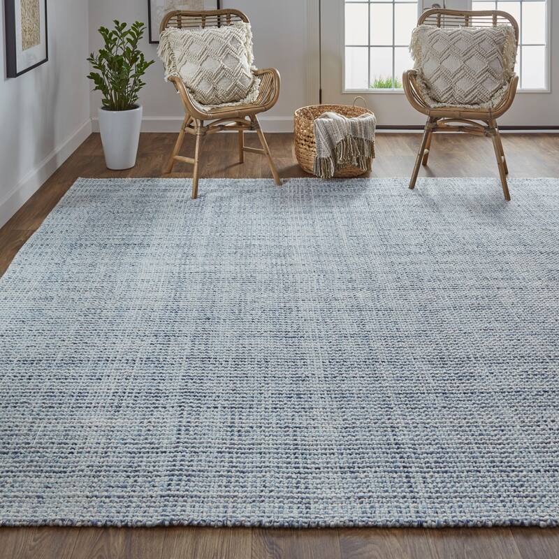 Siona Space Dyed In/Outdoor Flatweave, Dusty Blue, Area Rug