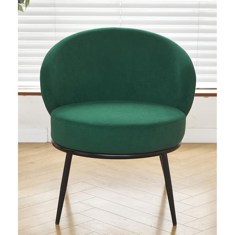 Mid Century Velvet Upholstered Living Room Accent Chair - Green