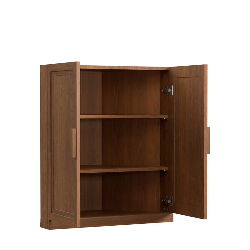 Corner Cabinet Wooden Corner Storage Organizer Cabinet with Adjustable Shelves