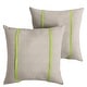 preview thumbnail 20 of 30, Sorra Home Sunbrella Outdoor Double Petite Flange Pillow Set of 2 16 in H x 16 in W x 6 in D - Sunbrella - Cast Silver/Canvas Macaw