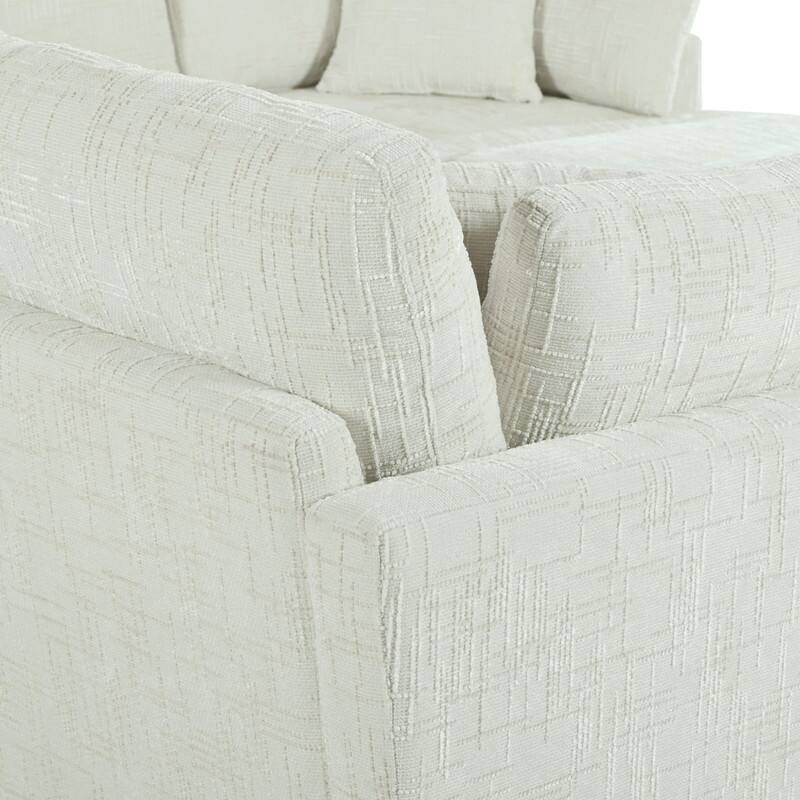 6-Piece U-Shaped Sectional Corner Sofa with Movable Ottoman and Durable Chenille Fabric for Versatile Living Spaces