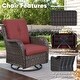 preview thumbnail 3 of 7, Pocassy Swivel Chairs with Cofee Table Brown-Red - Brown
